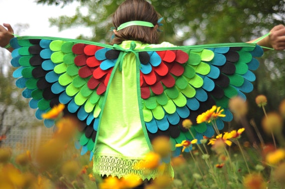 Costume de colibri // Ensemble 3 pc // Masque, ailes et queue