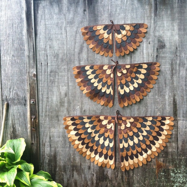 Costume Wings // hawk, sparrow, finch, owl, chicken // Shades of browns // soft and flappable // tree + Vine