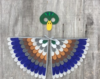 Mallard Duck Costume // Wings and Mask // Child and Adult sizes // Eco Friendly! Made in the USA