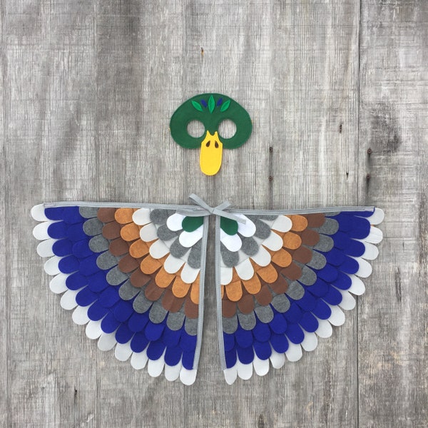 Mallard Duck Costume // Wings and Mask // Child and Adult sizes // Eco Friendly! Made in the USA