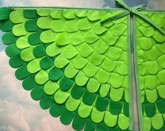Neon Green Costume wings / soft flappable wings / create your own flying character / made in the USA / various sizes