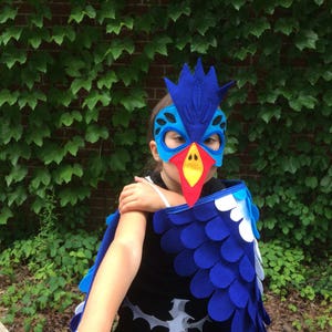 HORNBILL COSTUME // 3 piece set // Wings, mask and tail // Soft and Flappable // Tree Vine image 8