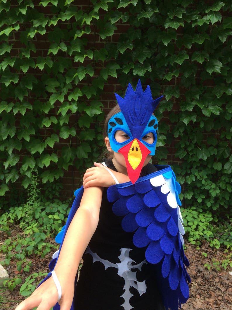 HORNBILL COSTUME // 3 piece set // Wings, mask and tail // Soft and Flappable // Tree Vine image 8