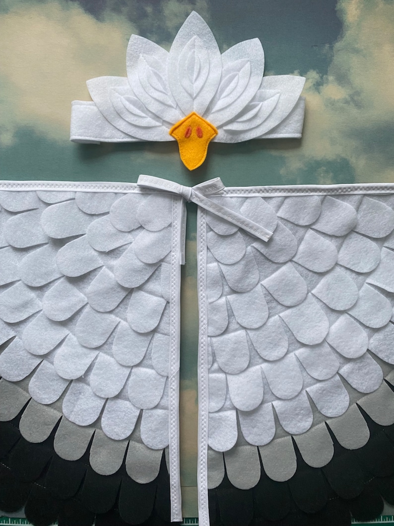 Seagull Costume // Wings and Mask // Handmade Costume // Kids bird costume / Adult bird costume image 3