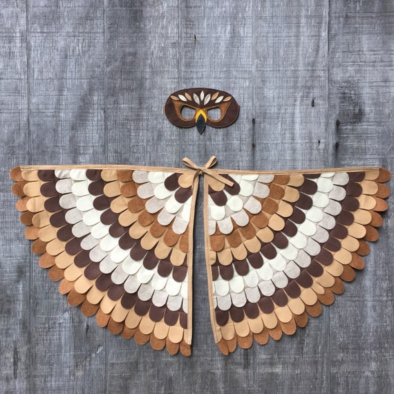 Hawk Costume Set / Felt Wings and Fierce Mask / Fly Like a Hawk