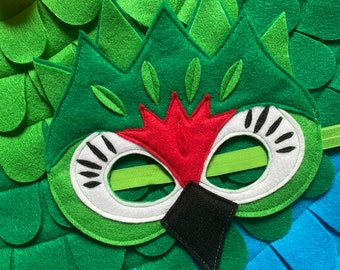 Costume de perroquet vert: ailes et masque // Tant de magie et d’aventure!!!!