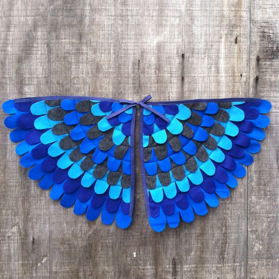 Costume Wings, Magical Creature Wings // Shades of Blues and Gray