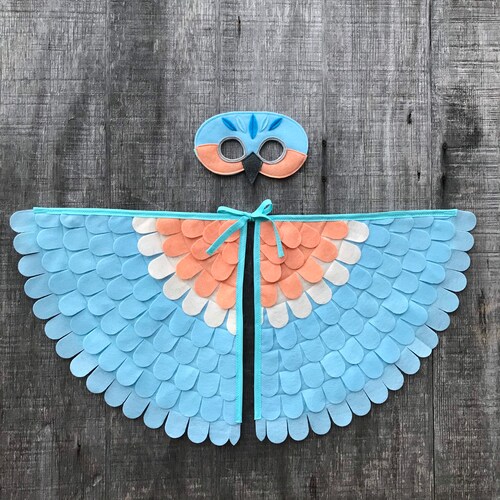 Blue Hornbill Costume Set / Felt Mask and Flappable Wings / - Etsy