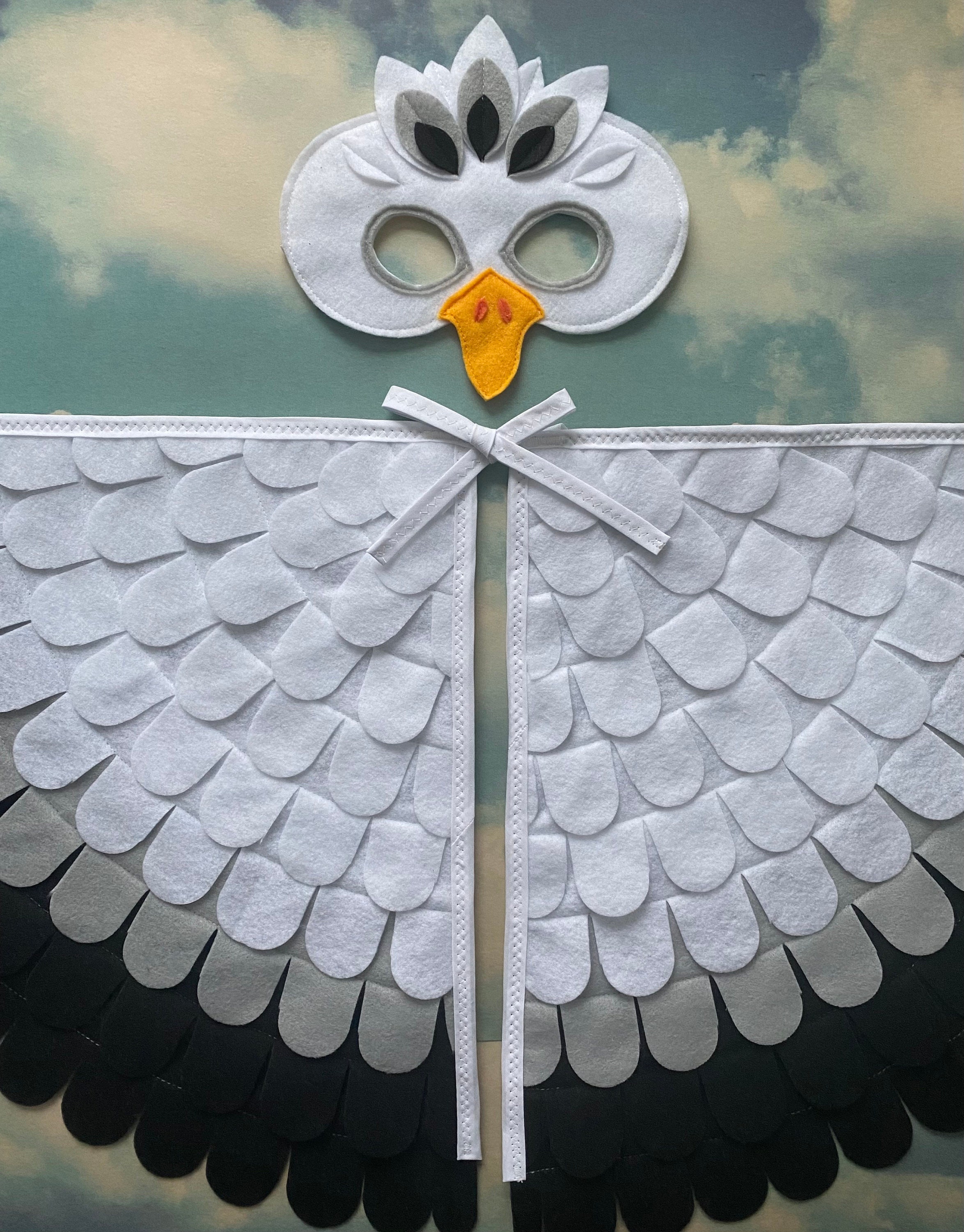 Wynlora Set di mantelli per uccelli, ali e maschera per gli