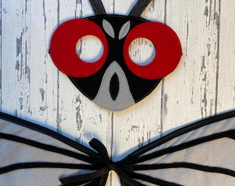 Fly Costume / Mosquito Costume / Wings and Mask set / fits 3-8 years / made from domestically recycled bottles / Be A Bug / handmade