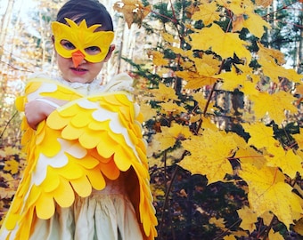 Magical Yellow Bird // Canary! Warbler! Parrot! Big Bird! wings and Mask // Lots of sizes // fun flappable adventures! Tree + Vine