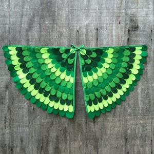 Green Costume wings / soft flappable wings / create your own flying character!!