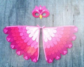 LOVEBIRD COSTUME, Best Kids Gift,  soft flappable wings with mask,  Let your love fly! Tree + Vine