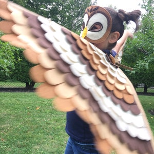 Barn Owl Costume// Wings and Mask: 0-24 months/ 2-5 years / 5-10 years- Eco Friendly! Tree + Vine