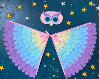 Owl Costume// Wings and Mask: 0-24 months/ 2-5 years / 5-10 years- Eco Friendly! Tree + Vine