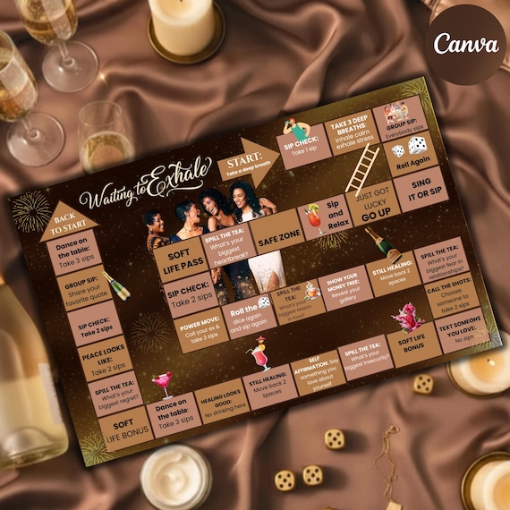 Waiting to Exhale Drinking Board Game | Ladies Night | Women Empowerment Party | Self Care Event | 90s Movie | Truth or Dare Printable