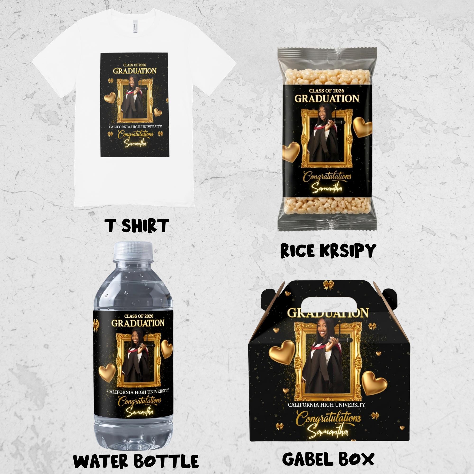 Graduation Party Favor Bundle, Gold and Black Class of 2026 Treat ...