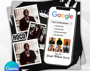 Google Search Homecoming-campagnesjabloon (bewerkbaar in canva, digitale download)