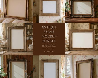 Vintage-Antique Frame Mockup Bundle, Country Farmhouse, ISO Photoshop Templates, PSD & JPEG, #12