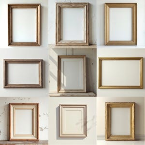 Frame Mockup Bundle, Rustic Old Fashioned, Photoshop Templates w/ Smart Object Layers, PSD & JPEG, #74