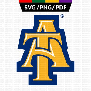 May include: A graphic design featuring the letters "A" and "T" in a stylized format, with a gold color scheme set against a navy blue background. The design includes the text "SVG/PNG/PDF" at the top.