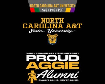 2 Ncat Png Designs Datei Proud Aggies Alumni A & T State Universität SVG-Shirt-Designs-Packung mit 2 Ncat Png-Designs