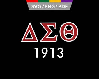 Delta Sigma Theta digital SVG-design DST svg DST 1913 png-fil för utskrift Grekisk bokstav pdf Vektor Delta Sigma Theta digital nedladdning