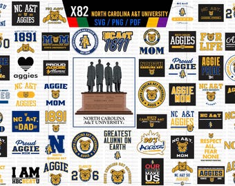 HBCU Pride North Carolina A & T Universität SVG Bundle mit 82 NCAT PNG Logo Vektoren NCAT Aggies svgs Ncat 1891 pdf New hbcu svg 2025