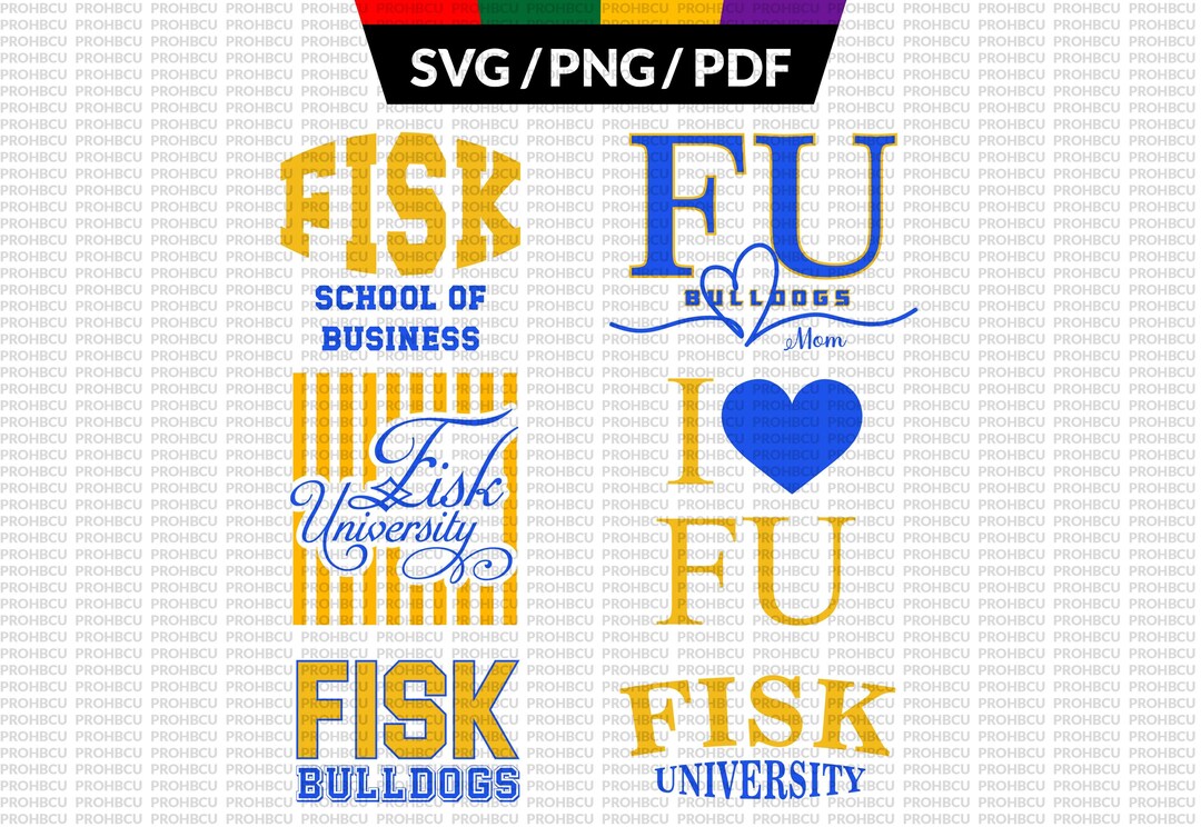 Fisk Bulldogs Svg Bundle Pack of 6 Fisk University Png Bundle Fisk ...