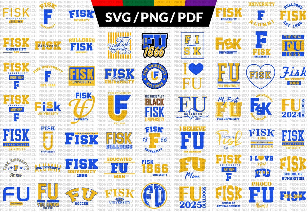 HBCU Pride Fisk University Svg Bundle Pack of 80 Fisk University Png ...