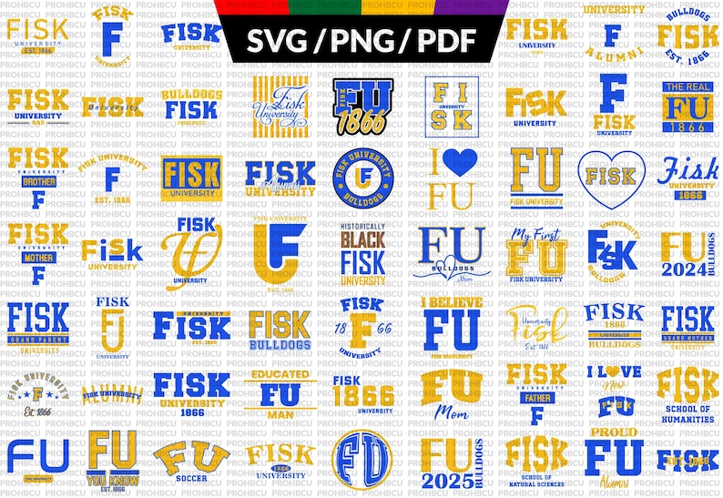 HBCU Pride Fisk University Svg Bundle Pack of 80 Fisk University Png ...