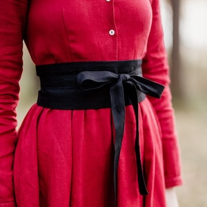 BLACK OBI BELT | Victorian Waist Belt, Accessories Gift For Mom, Underbust Wrap Belt, Gifts For Her, Tie Belt, Waist Belt, Corset Belt