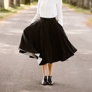 Black midi circle skirt hotsell