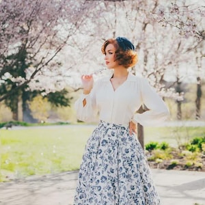 FLORAL LINEN SKIRT | Summer Linen Skirt, Patterned Skirt, Linen Clothing, Full Linen Skirt, Boho Skirt, Midi Skirt
