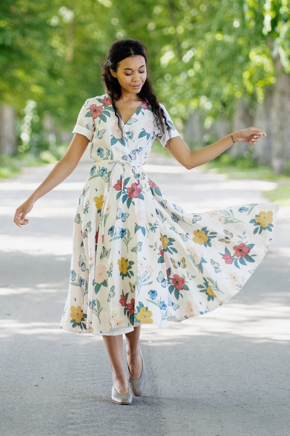 FLORAL MAXI DRESS Linen Summer Dress 