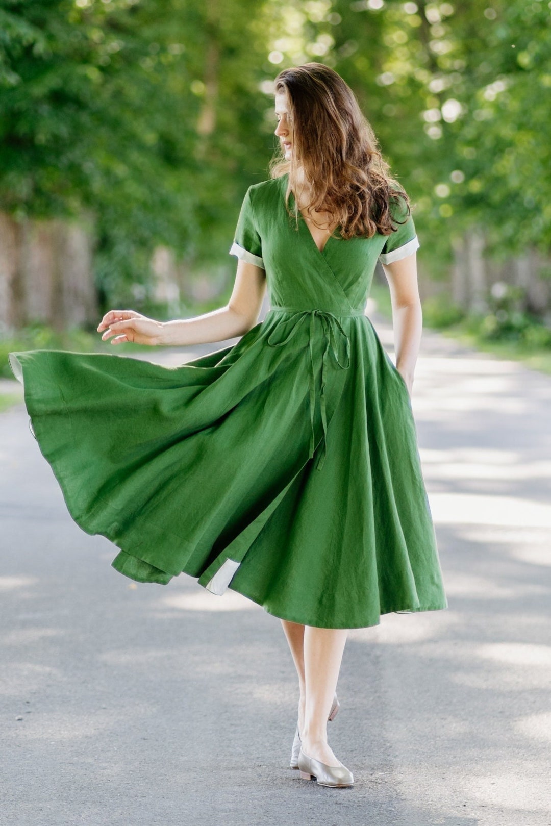 LINEN WRAP DRESS Kimono Robe Mother of the Bride Dress Etsy