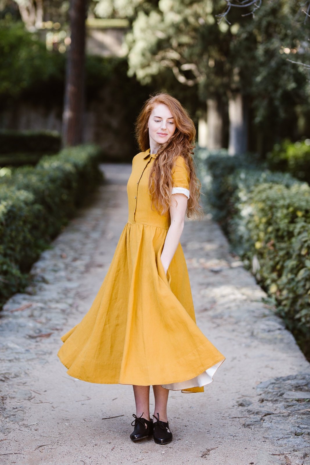 YELLOW LINEN DRESS Linen Dress Linen Clothing Summer Shirt - Etsy Canada