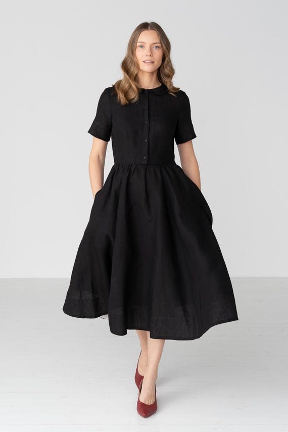 chinese dress ladies Aphratti Women's Long Sleeve Fall Dresses 2025 Casual Peter Pan Collar A  Line Fit and Flare Skater Goth Dress Black X-Small at Amazon Women's  Clothing store