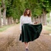 Green Renaissance Skirt, Linen Spring Clothes, Elegant Linen Skirt, Retro Style Green Skirt, Vintage Clothes Women, Classic Skirt Evergreen