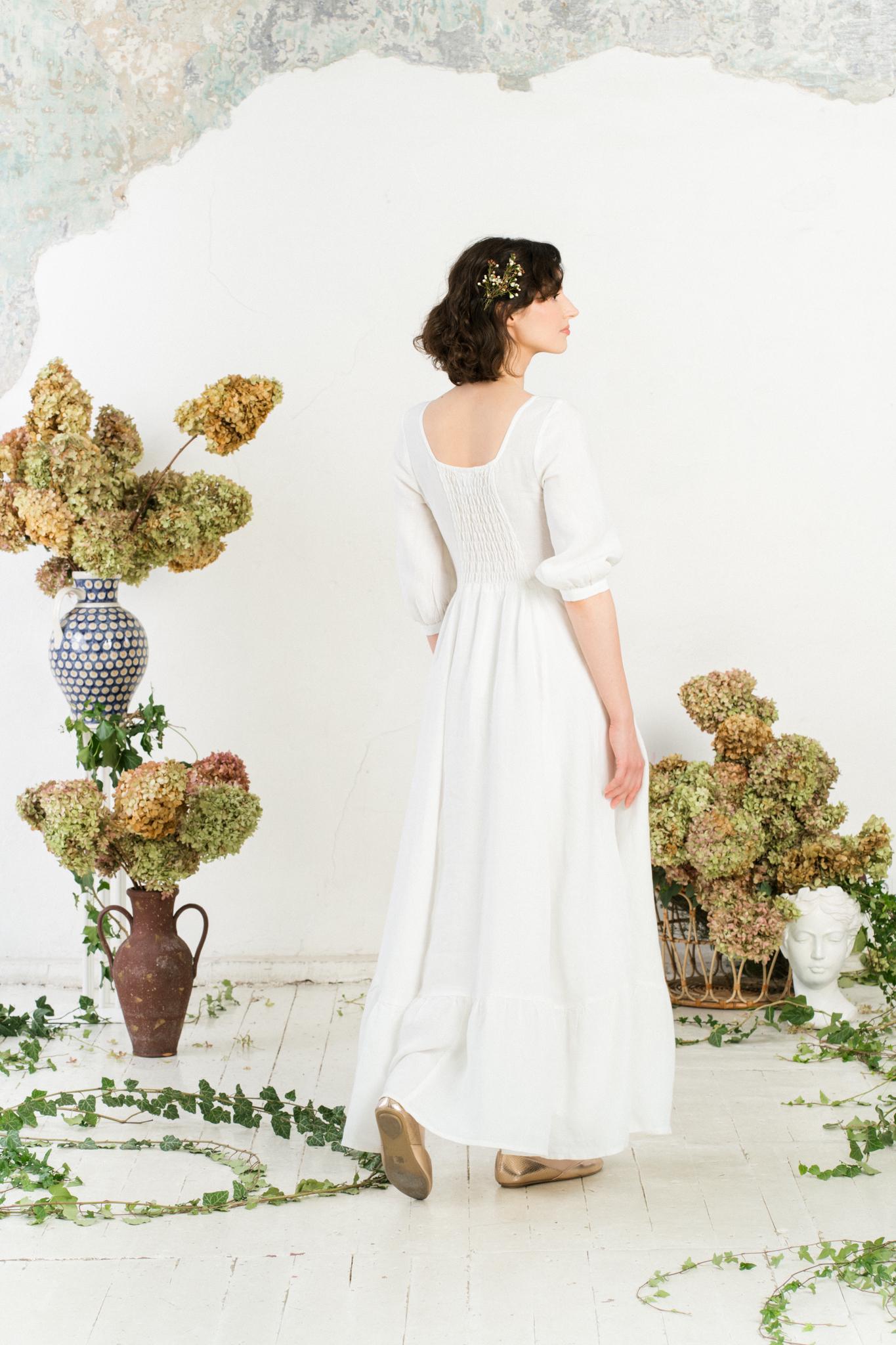 linen maxi dress black Montserrat Dress