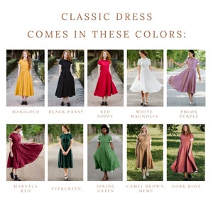 BLACK LINEN DRESS Mid Century Modern, Women Maxi Dress, Vintage Style Dress, Whimsigoth Dress, Linen Shirt Dress, Short Sleeve, Sondeflor image 6