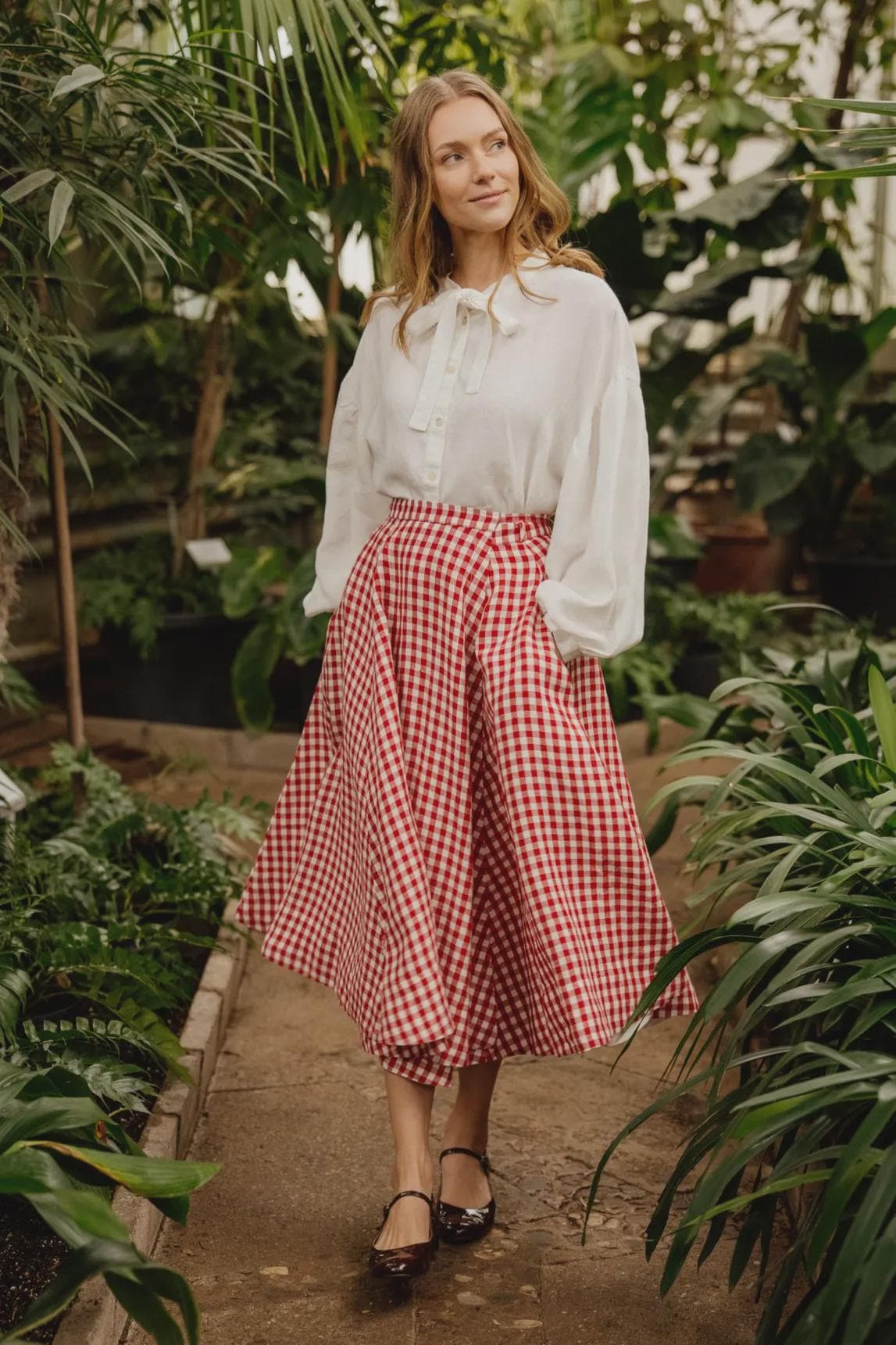Wrap – Full-circle Linen Skirt, Red Gingham - Etsy