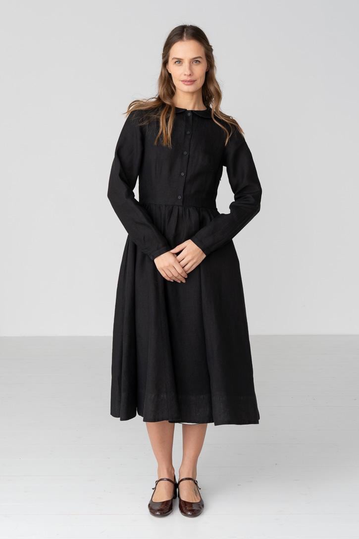 chinese dress ladies Aphratti Women's Long Sleeve Peter Pan Collar Wear to Work Business Office  Wear Outfits Classy Midi Sheath Dress Black01 Small at Amazon Women's  Clothing store main image 1