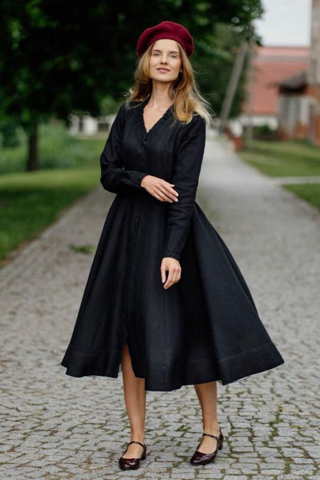 Cocktail Dress Fit And Flare Midi Dress With Pockets Fit And Flare Linen  Midi Dress With