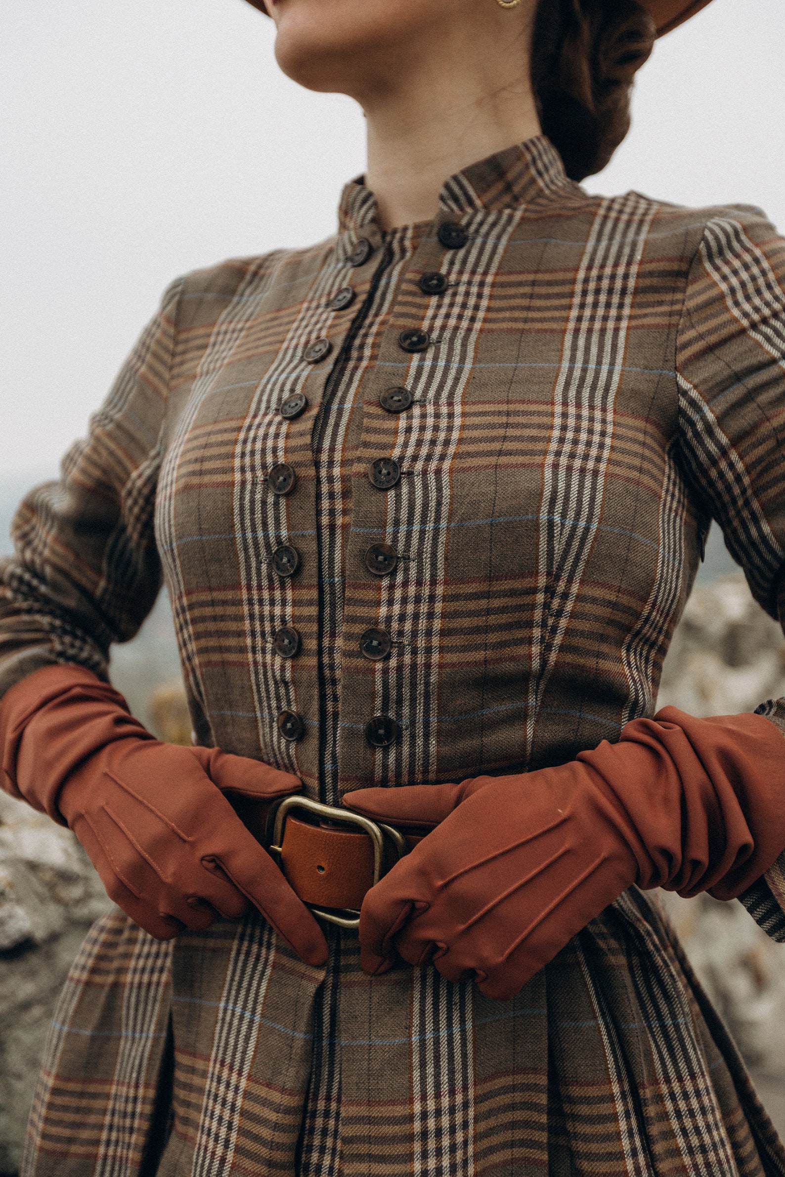 Brown VINTAGE DRESS Plaid Linen Clothing Darling Dress Etsy