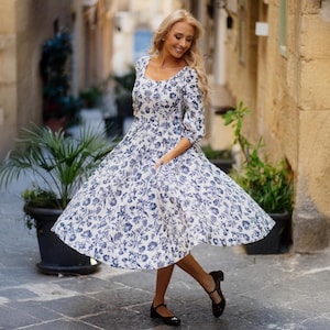 BRAUTMUTTER Kleid | Formelle Leinen Hochzeit Gastkleid, Damenbekleidung, Cocktailkleid, Sommer-Frauen-Kleidung, Elegante Kleider, Carmen