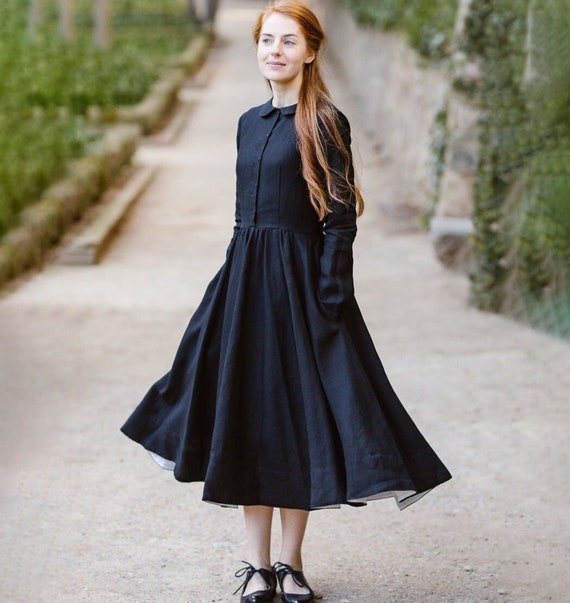 dress linen black