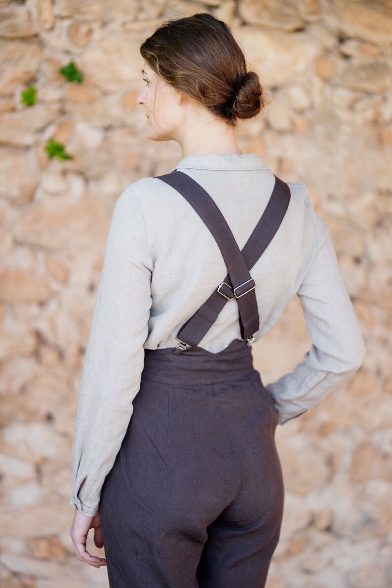 Black Suspenders Suspenders For Women Birthday Gift Linen Etsy