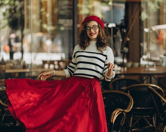 Calliope Semi Sheer Midi Skirt - Burgundy – The Frankie Shop