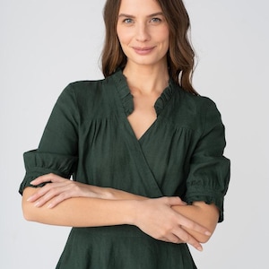 Evergreen Wrap Darcy Dress with Short Sleeves image 6